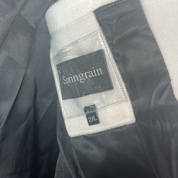 NWT MEN Springrain overcoat 3 button closure pockets lined Sz 2XL White - Picture 13 of 13